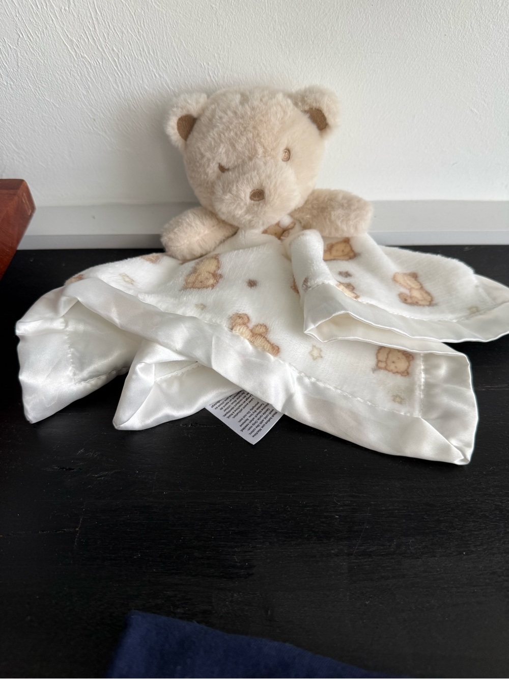 Little Me Cream and Tan Bear Security Lovey
